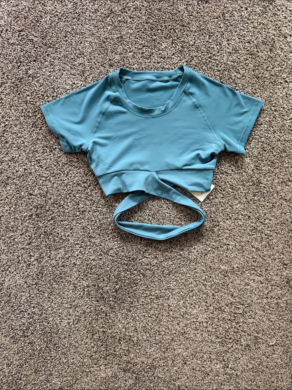 Halara Twist-Waist Crop Top - Dusty Blue